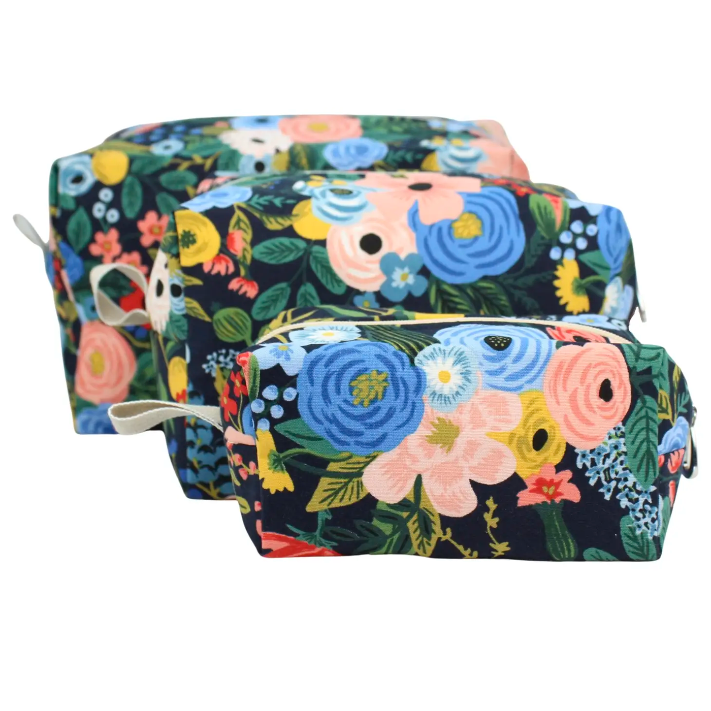 TOILETRY BAG NAVY FLORAL (Available in 3 Sizes)