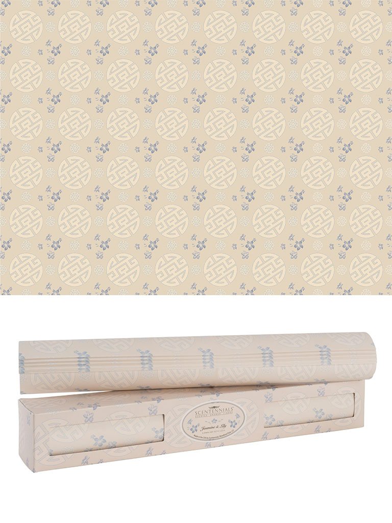 Scentennials Scented Drawer Liners - Jasmine & Lily Print - 6 Sheets 16.5 x  22 Inch Non-Adhesive Paper Sheets - Perfect for Closet Shelves and Dresser