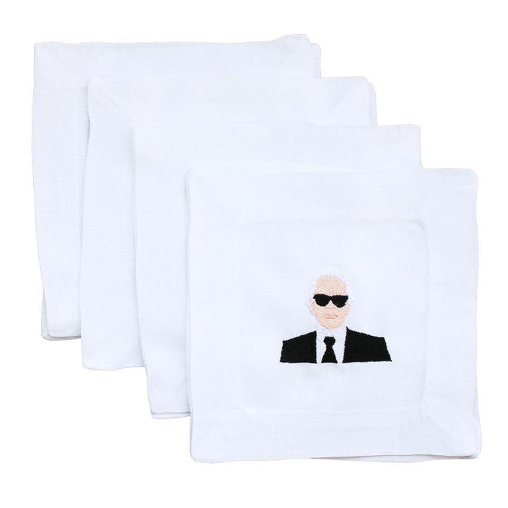 NAPKIN COCKTAIL LINEN KARL LAGERFELD S/4 #41724