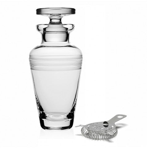 WILLIAM YEOWARD COCKTAIL SHAKER WITH STRAINER CRYSTAL