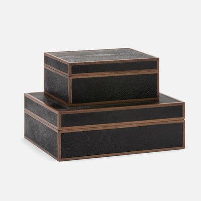 BOX BLACK FAUX SHAGREEN (Available in 2 Sizes)