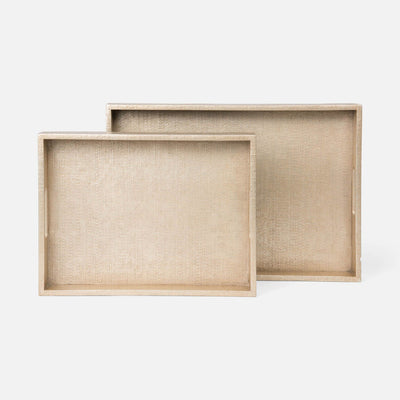 TRAY CHAMPAGNE FAUX RAFFIA (Available in 2 Sizes)