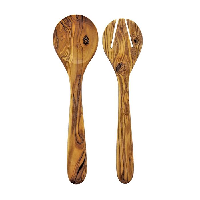 SERVING SET OLIVE WOOD ROUND #19227