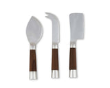 CHEESE KNIVES SET/3 STAINLESS STEEL WITH TEAK HANDLES