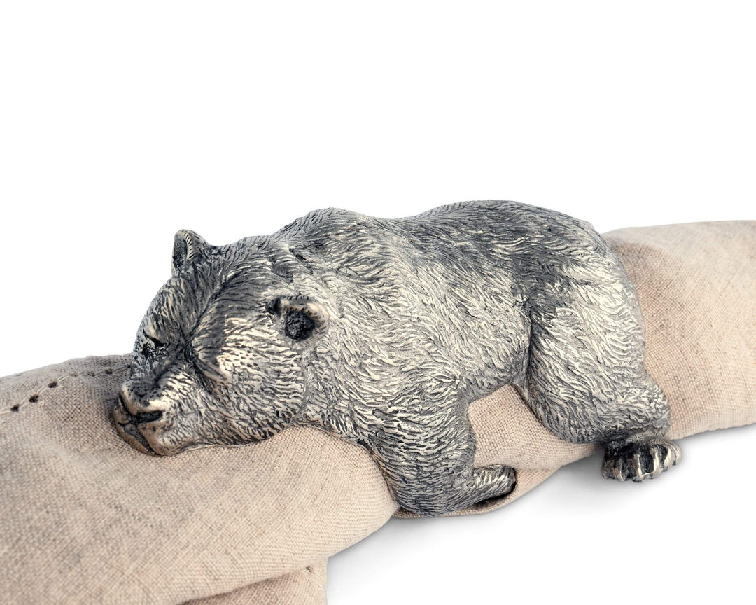 NAPKIN RING SLEEPING BEAR PEWTER