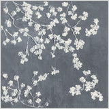 ART WHITE FLOWERS ON GREY